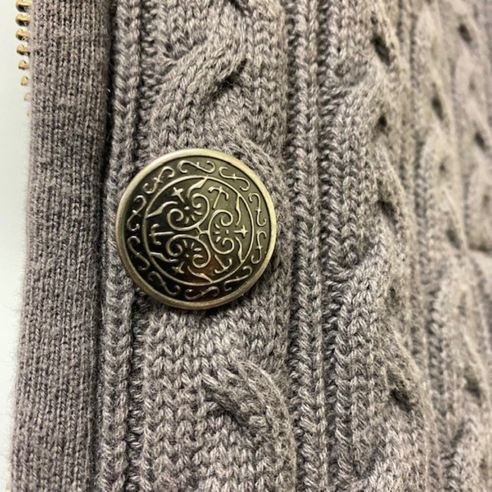 Bob Timberlake Bass Pro Shop Heavy Cable Knit Vest w/button and‎ zip front - Picture 4 of 9